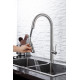 Смеситель для кухни Allen Brau Sprungfeder с вытяжным душем брашированная сталь 5.60002-SS