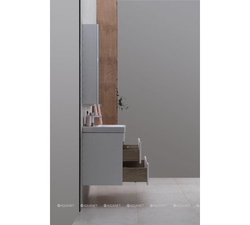 Тумба с раковиной Aquanet София 80 2 ящика белый глянец 00274192