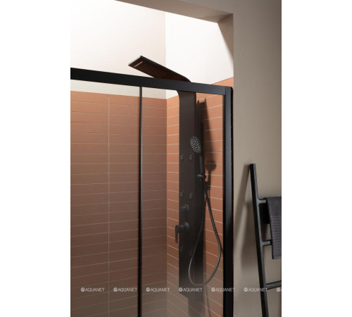 Душевая дверь в нишу Aquanet Pleasure 1400 мм черный матовый AE60-N-140H200U-BT