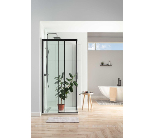 Душевое ограждение Aquanet Pleasure 1000х1000 мм черный матовый AE60-S-100x100U-BT