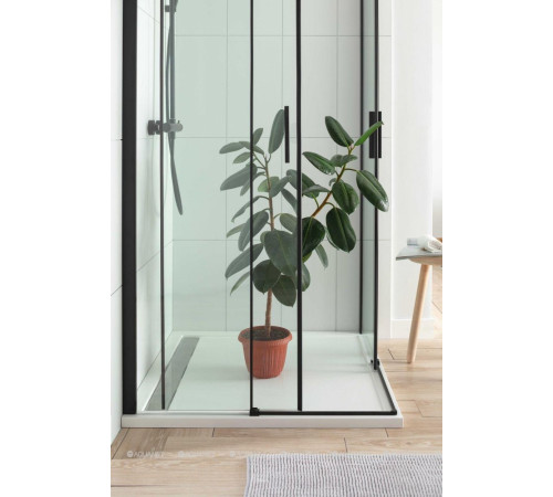 Душевое ограждение Aquanet Pleasure 1000х1000 мм черный матовый AE60-S-100x100U-BT
