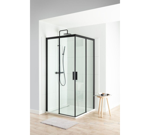 Душевое ограждение Aquanet Pleasure 1000х1000 мм черный матовый AE60-S-100x100U-BT