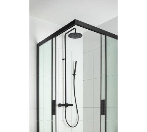 Душевое ограждение Aquanet Pleasure 1000х1000 мм черный матовый AE60-S-100x100U-BT