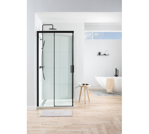 Душевое ограждение Aquanet Pleasure 1000х1000 мм черный матовый AE60-S-100x100U-BT