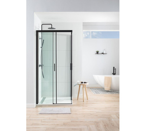 Душевое ограждение Aquanet Pleasure 1000х1000 мм черный матовый AE60-S-100x100U-BT