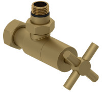 Вентиль регулировки температуры угловой Сунержа Крест G 1/2 HP - G 3/4 НГ золото матовое 032-1408-1234