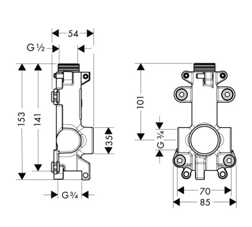 Скрытая часть для короткой полочки AXOR Starck ShowerCollection 40877180