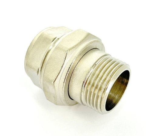 Разъемное соединение LD Pride прямое НР-ВР 1 никелированное с прокладкой O-RING LD.67.520.25