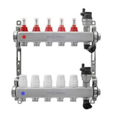 Блок коллекторный Kromwell 1 из нержавеющей стали с расходомерами 5 выходов 3/4 EK KW.SM6000655
