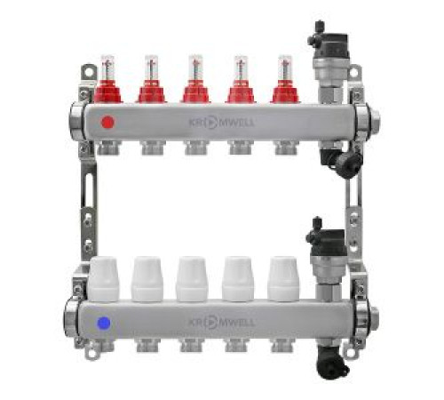 Блок коллекторный Kromwell 1 из нержавеющей стали с расходомерами 5 выходов 3/4 EK KW.SM6000655