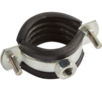 Хомут трубный стальной с резиновым профилем и гайкой СТМ 2 дюйма (60-64 мм) упаковка 100 шт. 1345849