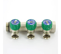 Коллектор с вентилями Uni-Fitt 1 НВ 3 выхода 3/4 EK 90° 50 мм 410N4330