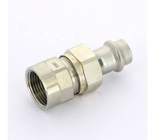 Муфта разъемная Viega Sanpress Inox 15х3/4 пресс-В с плоским уплотнением 437466