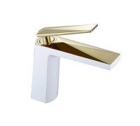 Смеситель для раковины Boheme Venturo белый золото 381-W