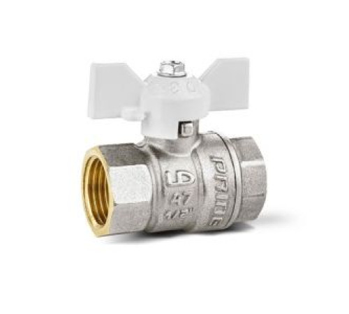 Кран шаровой LD Pride 47.15.B-B.Б 1/2 ВВ ручка-бабочка белая 47.300.15 W