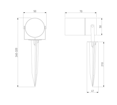 Ландшафтный светодиодный поворотный светильник Landscape IP54 043 FL LED черный