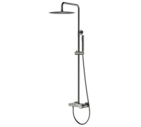 Душевая стойка Boheme Stick Touch со смесителем и верхним душем глянцевый оружейный металл 128-SGM.2