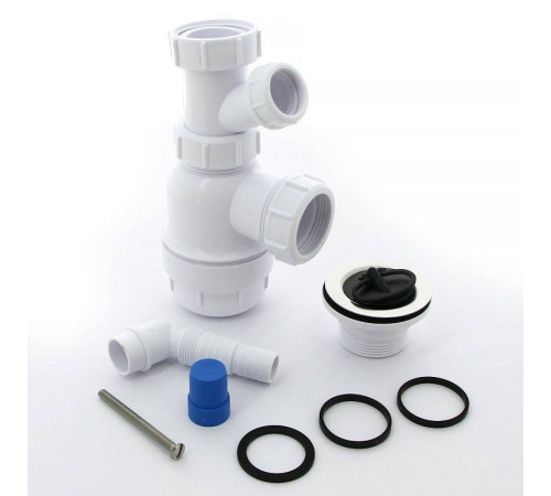 Сифон McAlpine бутылочный 1 1/2 x 40 мм с выпуском 70 мм и адаптером для слива MRSK3