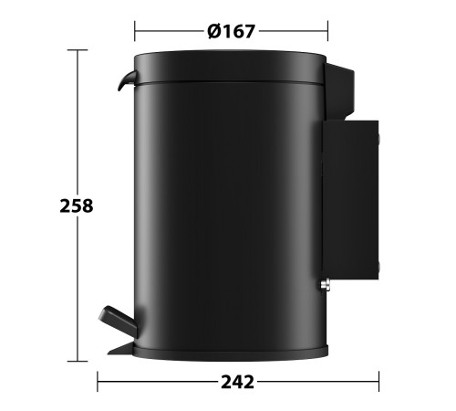 Ведро для мусора настенное KEUCO PLAN 3 л черный матовый 14977 370000