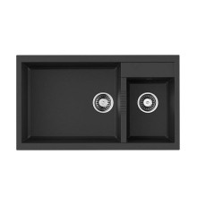 Кухонная мойка Omoikiri Tedori 86-2-LB-BL 86x50 см черный 4993932