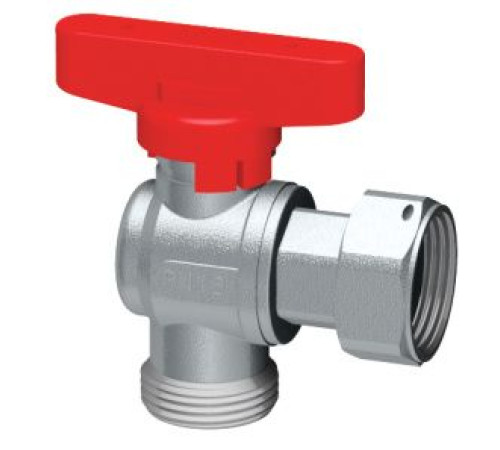 Кран шаровой угловой FAR 3/4 накидная гайка - 3/4 Eurokonus бабочка красная 3098 34RC