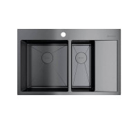 Кухонная мойка Omoikiri Akisame 78-2-L-GM 78x51 см вороненая сталь 4973101