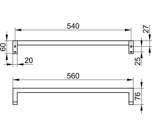 Полотенцедержатель KEUCO EDITION 90 Square 600 мм хром 19101 010600