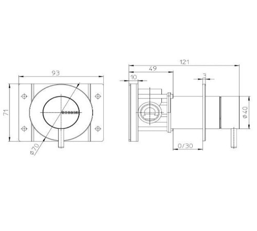 Внешняя часть смесителя для душа Bossini Nobu на 1 потребитель матовая нержавеющая сталь INZ219.075