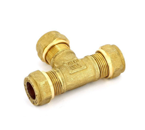Тройник обжимной латунный Tiemme 10 мм 1000061