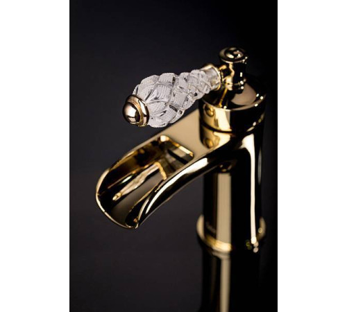 Смеситель для раковины Boheme Vogue Crystal золото глянцевое 211-CRST
