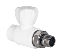 Кран шаровой радиаторный TEBO PP-R 25х3/4 прямой белый 015062002