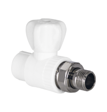 Кран шаровой радиаторный TEBO PP-R 25х3/4 прямой белый 015062002