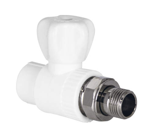 Кран шаровой радиаторный TEBO PP-R 25х3/4 прямой белый 015062002