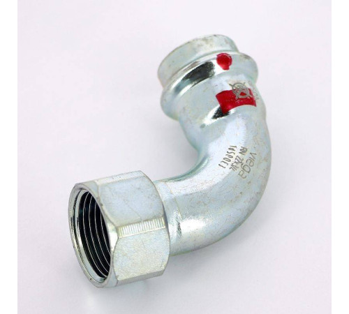 Угольник переходной Viega Prestabo 90° 22х3/4 пресс-В оцинкованная сталь 601324