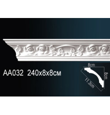 Карниз потолочный Perfect AA032 полиуретановый с рисунком AA032