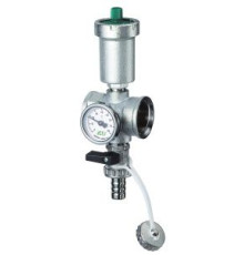 Узел концевой FAR хромированный 3/4 ВР с автоматическим воздухоотводчиком, термометром и сливным краном FK 3438 34