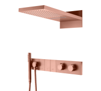 Душевой комплект встраиваемый Boheme Zodiac с термостатом верхним и ручным душем copper brushed 133-CB