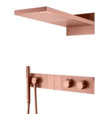 Душевой комплект встраиваемый Boheme Zodiac с термостатом верхним и ручным душем copper brushed 133-CB