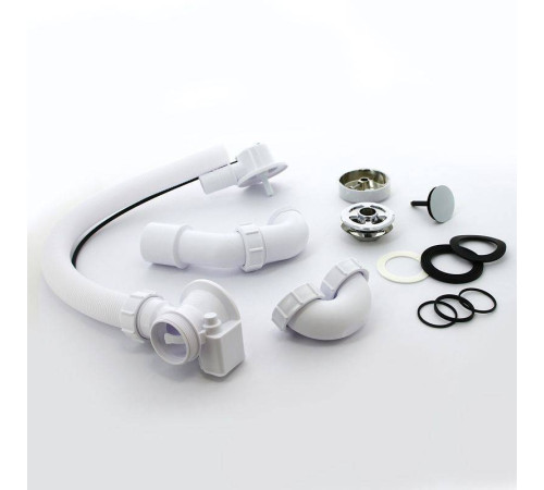 Слив-перелив для ванны McAlpine полуавтомат L575 мм хром MRB2C-PB