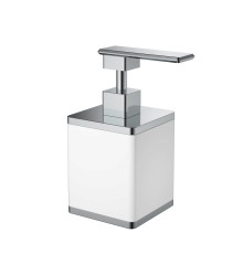 Дозатор для жидкого мыла Boheme настольный белый/хром 10969-W-CR