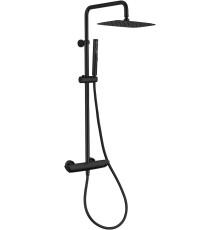 Душевая стойка с верхним душем и термостатом Allen Brau Infinity 3 режима черный матовый 5.21032-31