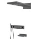 Душевой комплект встраиваемый Boheme Zodiac со смесителем изливом верхним и ручным душем shine gun metal 132-2-SGM