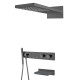 Душевой комплект встраиваемый Boheme Zodiac с термостатом изливом верхним и ручным душем shine gun metal 133-2-SGM