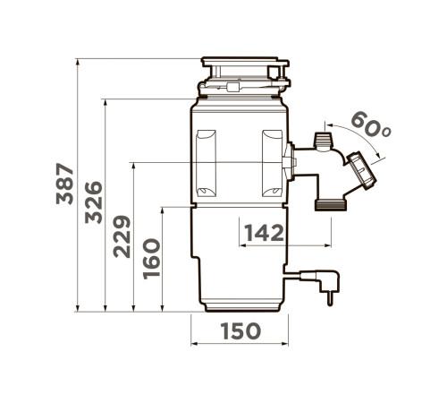 Измельчитель пищевых отходов Omoikiri Nagare Slim 1250-AZ 750 Вт 4995066