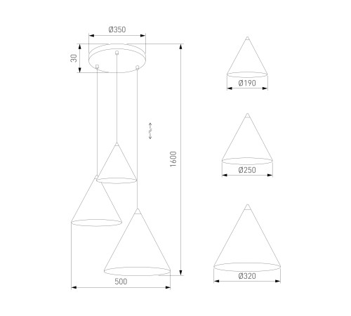Подвесной светильник 11086 CONO MIX