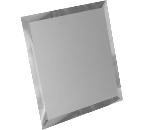 Плитка зеркальная ДСТ квадратная серебро с фацетом 10 мм 180х180 мм КЗС1-01