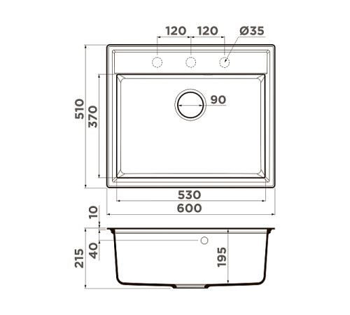 Кухонная мойка Omoikiri Daisen 60-SA Artgranit 60x51 см бежевый 4993623