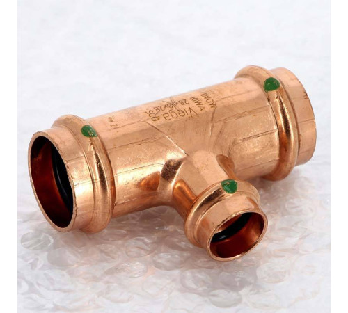 Тройник пресс медный Viega Profipress 28x18x28 мм 315023