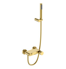 Смеситель для ванны Boheme Stick Diamond с душевым комплектом матовое золото 123-MG