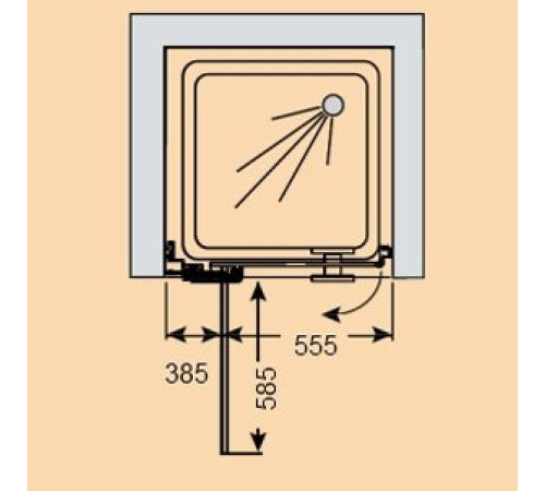 Дверь в нишу складная Provex Combi free 1000х1975 мм 0005 CF 05 GL L
